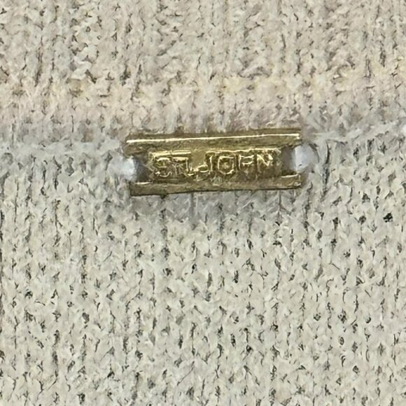 St. John Sport Cardigan Sweater Size Medium Colorblock Zip Front Wool Blend - Picture 9 of 9